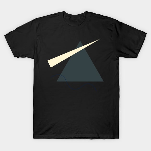 Suprematist sun ray over the mountain and water wave T-Shirt by ellen